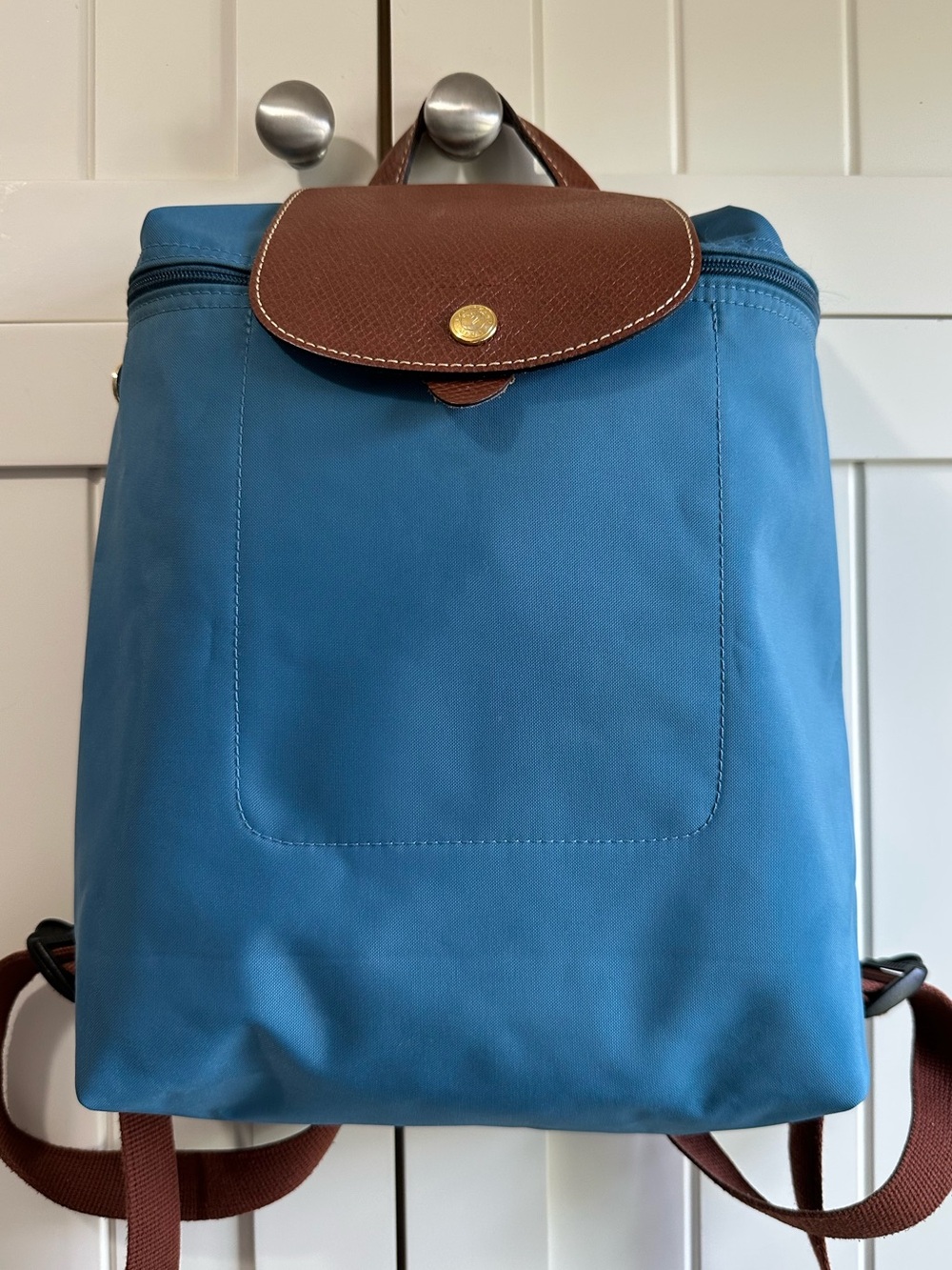 Longchamp Le Pliage Backpack in bright blue